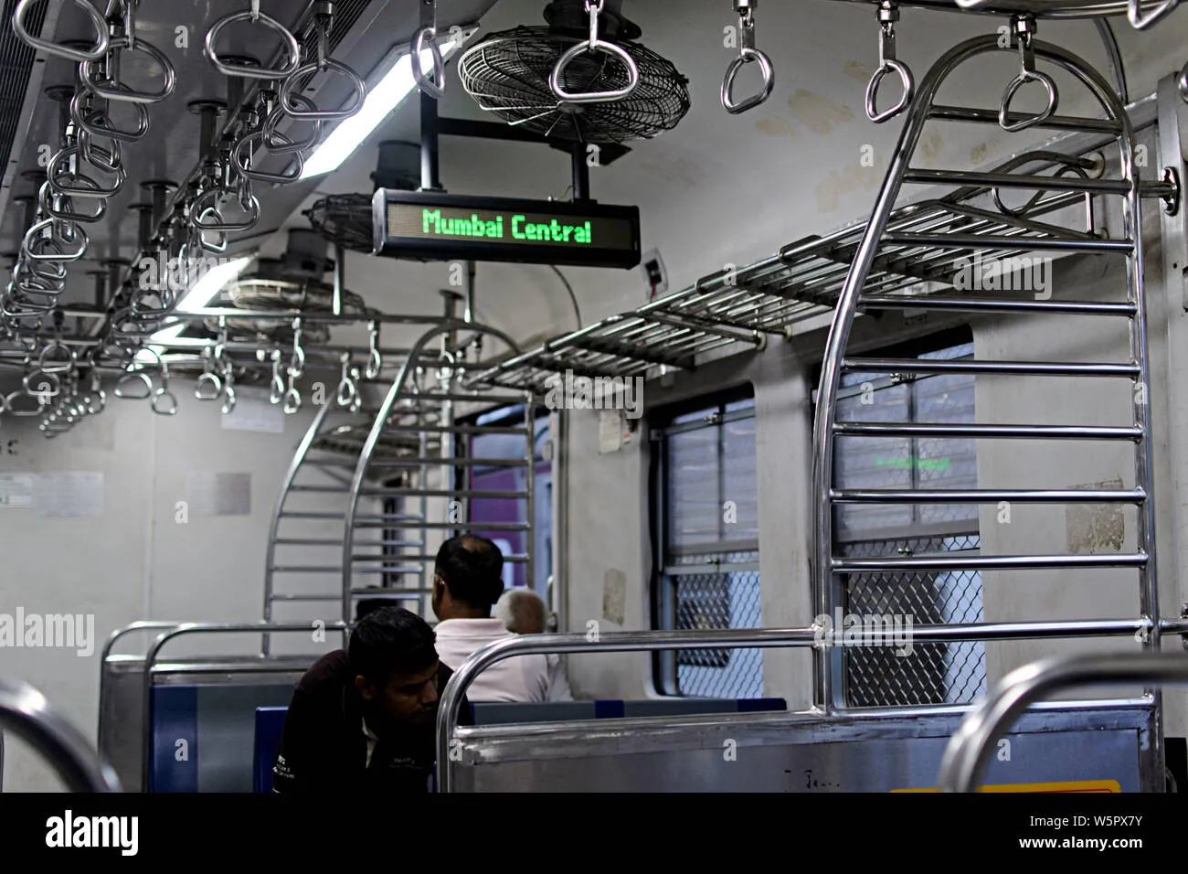 Mumbai local train interior with PI system